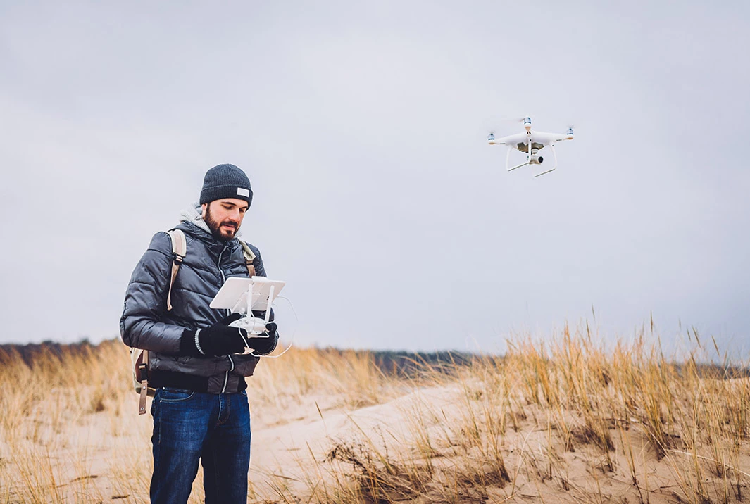 man with drone