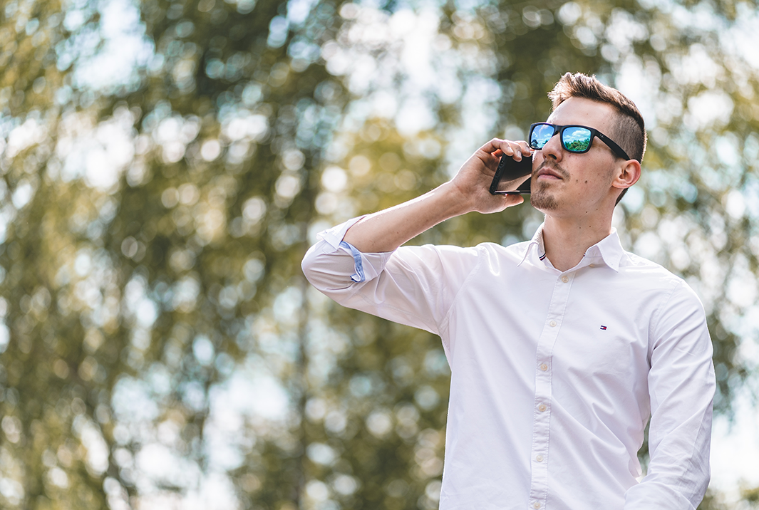 man talking on phone